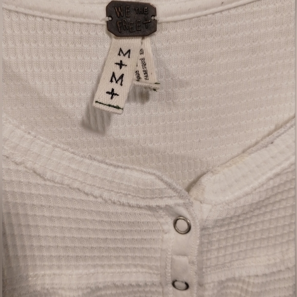 free people flowing long sleeved white cotton top - Picture 6 of 7